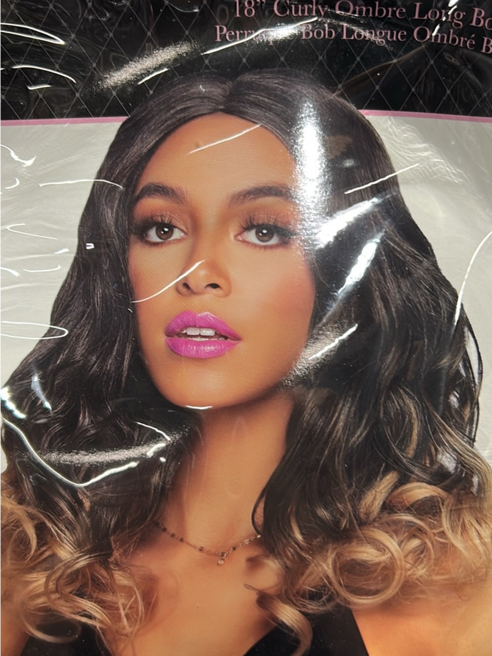 Leg Avenue 18" Curly Ombre Wig - Black to Blonde